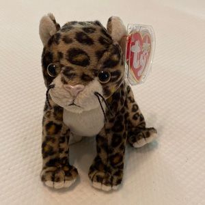 Ty Beanie Baby Brown Animal Spots Sneaky Leopard Cat Stuffed Animal Toy with Tag